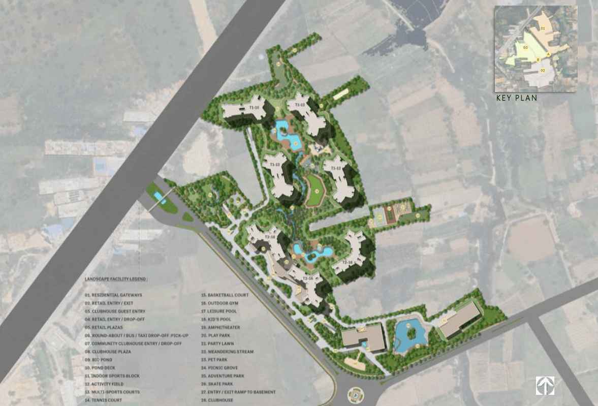 NeoLiv Sohna master plan showing residential plot zones on 40 acres